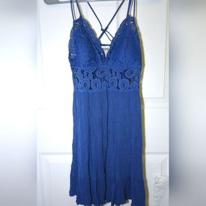 PINK by VS blue strappy flower baby doll dress size - s